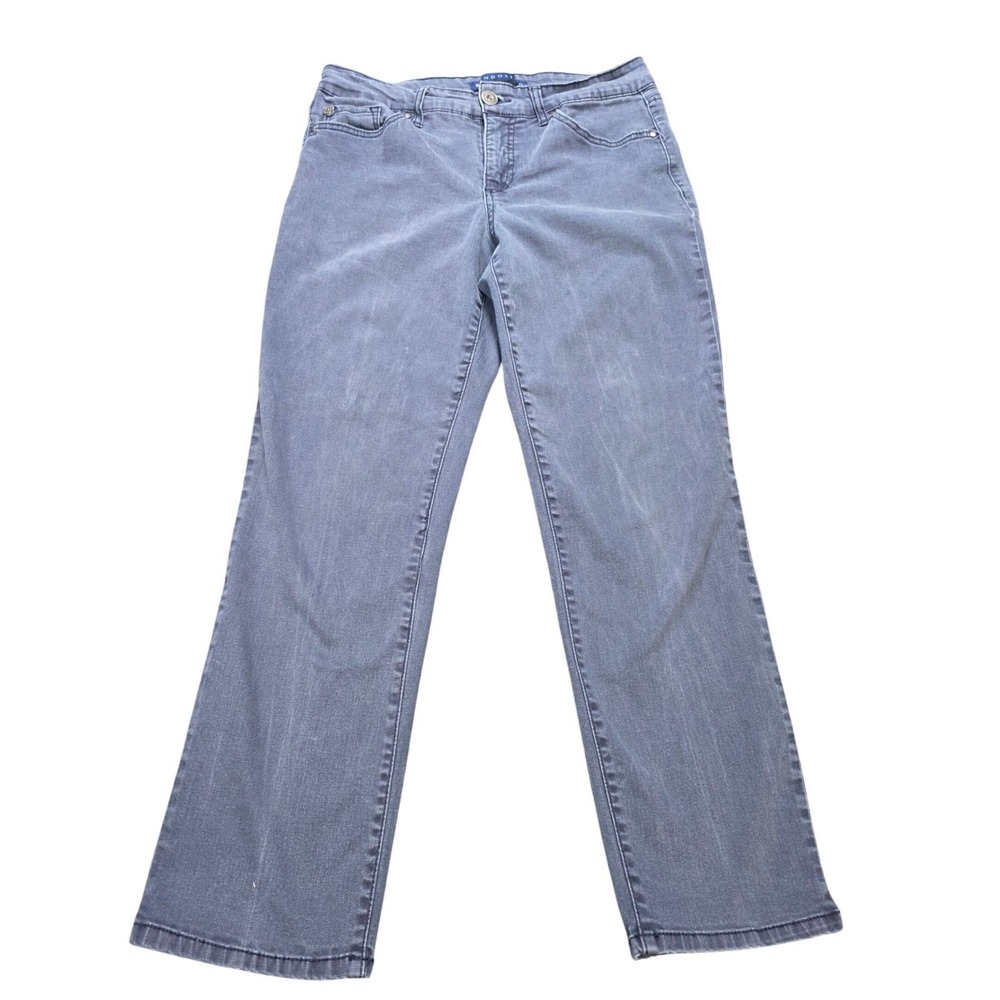 Bandolino Mandie Straight Leg Jeans Women's Size 10S Blue Gray Faded Wash Denim